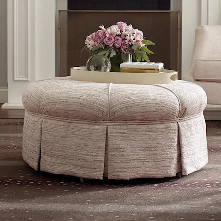 Round Skirted Ottoman